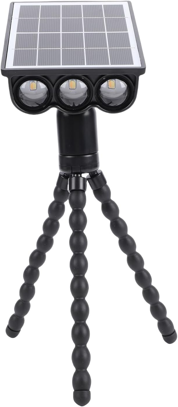 Outdoor Light with Flexible Octopus Tripod, Solar Grill Light for Deck Fence Garden Camping, Octopus Style Stand with Dual Modes and 1500mAh Battery for Patio Security