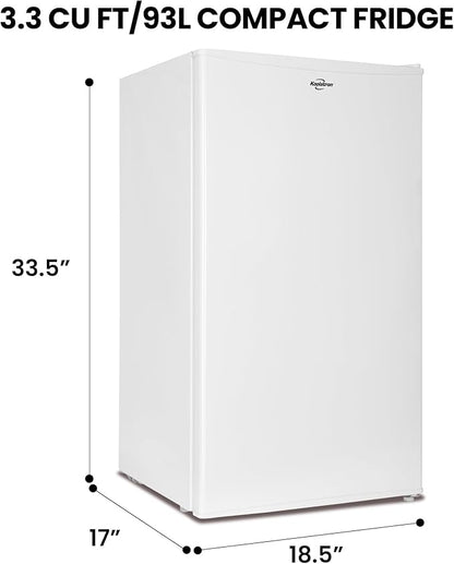 Koolatron Refrigerator - Mini Fridge With Freezer For Kitchen, Bedroom, office, Dorms, Cool Storage For Wine, Beverages, Compact Free Standing, Neveras Pequeñpara, 3.2 Cubic Feet Capacity, White