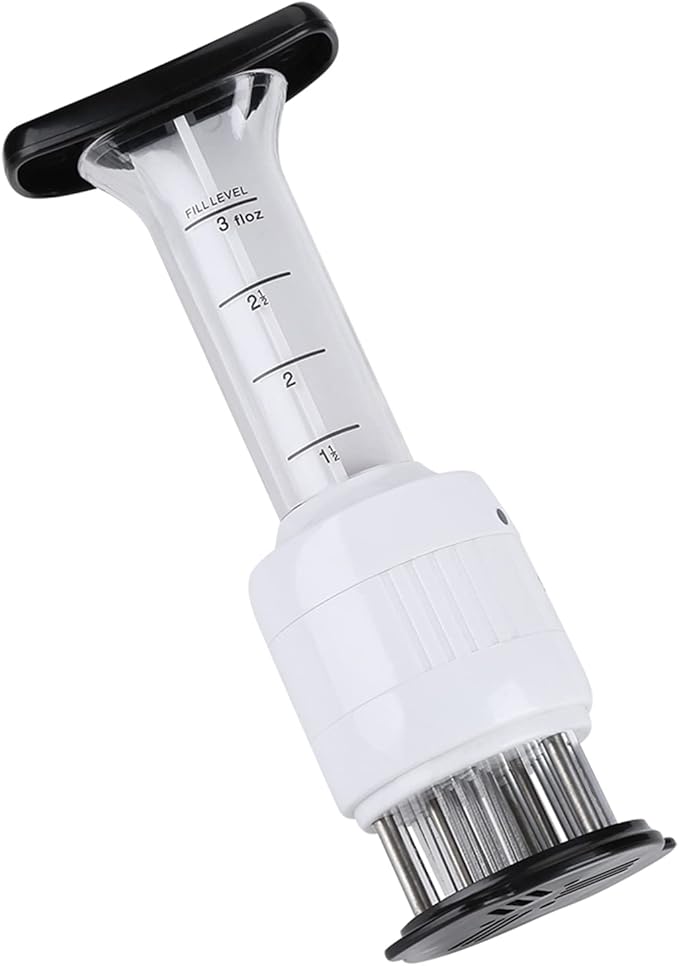 Meat Tenderizer Needle Tool – Marinade Injector Syringe for Steak, Chicken Breast, Pork, Beef & Fish – Kitchen Meat Marinade Tool for Faster Flavor Penetration