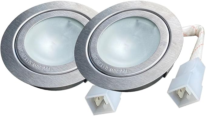 2-Piece AC 12V Cooker Range Hood Light for 60mm/2.5inch Hole Stove Hood Smoke Vent Light DJ612 Connector