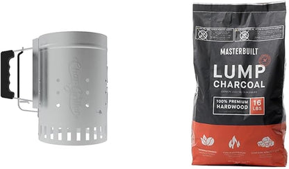 Char-Griller Charcoal Chimney Starter + Masterbuilt Lump Charcoal (16 lbs)