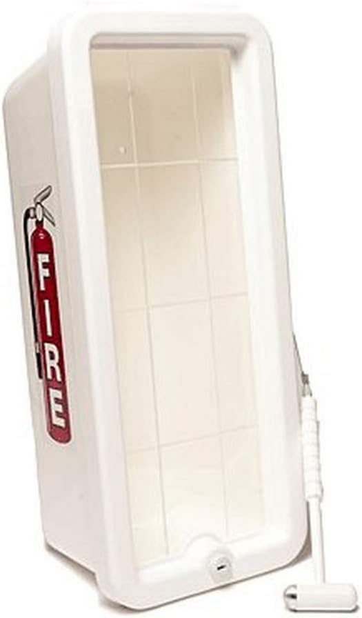 Cato 11001-H White Plastic Chief Fire Extinguisher Cabinet for 10 lb. Extinguisher, with Hammer and Cylinder Lock