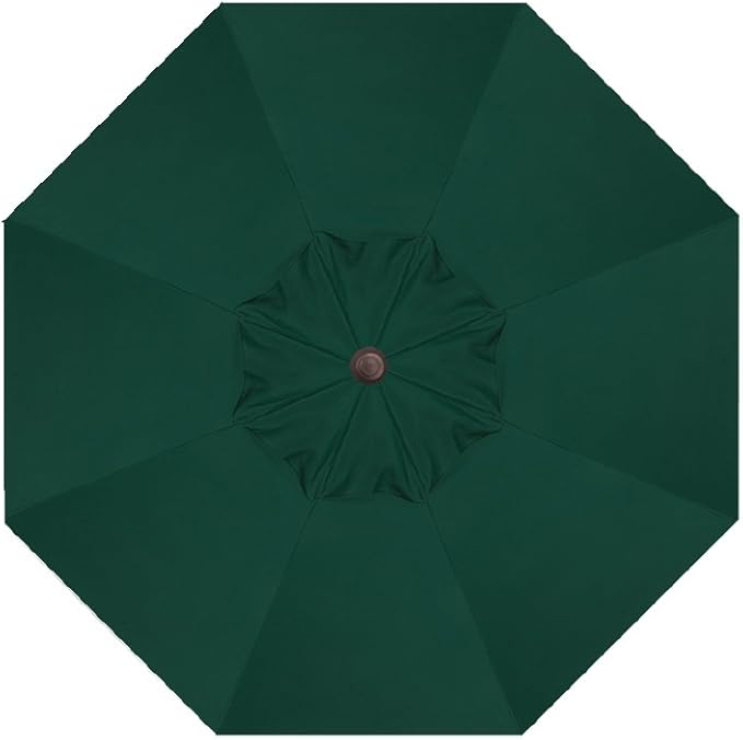 Treasure Garden Deluxe Crank-Tilt 9-FT Octagon Market Umbrella - Outdoor Patio, Deck, Pool, Backyard Stand Alone Umbrella - Heavy Duty w/Bronze Frame & Obravia Fabric (Forest)