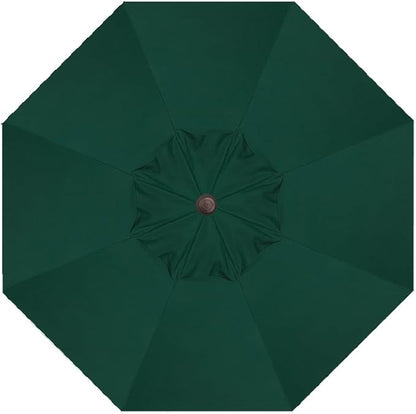 Treasure Garden Deluxe Crank-Tilt 9-FT Octagon Market Umbrella - Outdoor Patio, Deck, Pool, Backyard Stand Alone Umbrella - Heavy Duty w/Bronze Frame & Obravia Fabric (Forest)