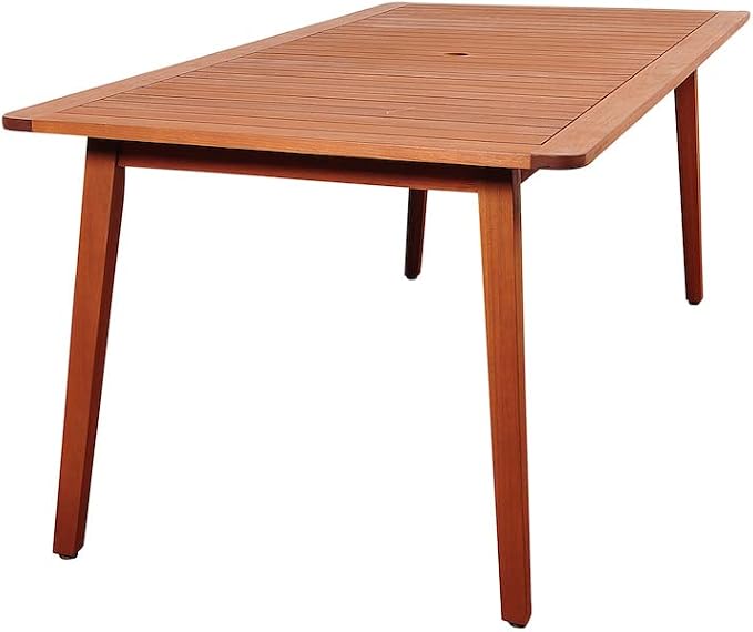 Amazonia San Marino 7-Piece Outdoor Rectangular Dining Table Set | Eucalyptus Wood | Ideal for Patio and Indoors