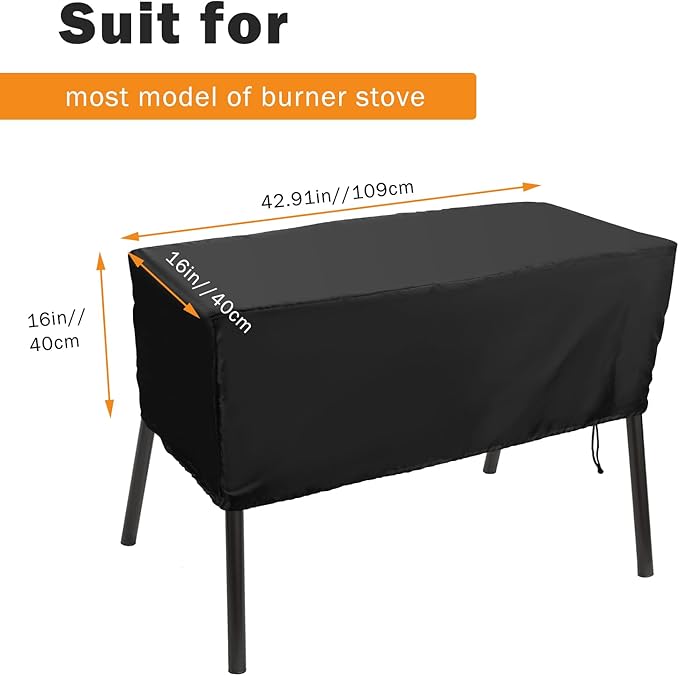 Luxiv Heavy-Duty Patio Cover for Camp Chef 3 Burner Stove, Waterproof Cover (Black, 43x16x16)