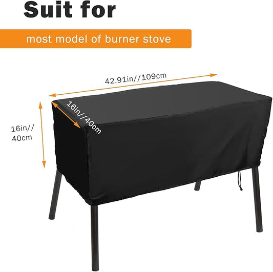 Luxiv Heavy-Duty Patio Cover for Camp Chef 3 Burner Stove, Waterproof Cover (Black, 43x16x16)