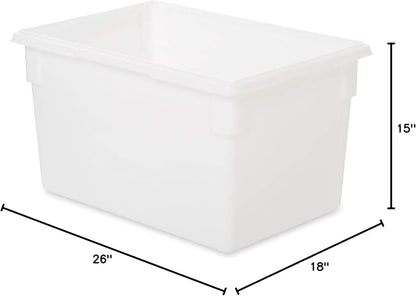 Rubbermaid Commercial Products Food Storage Box/Tote for Restaurant/Kitchen/Cafeteria, 21.5 Gallon, White
