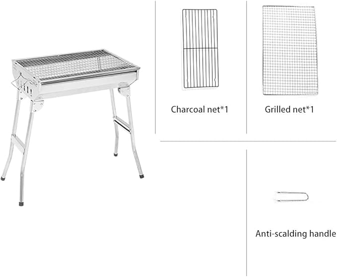 Charcoal Grill Folding Barbecue Charcoal Grill Stainless Steel Portable Lightweight Barbecue Grill BBQ Grill for Outdoor BBQ Grill