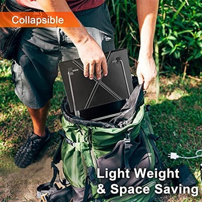 YSSOA 12' Portable Charcoal Barbecue Grill - Folding Detachable Collapsible Mini Tabletop Camping BBQ, Black