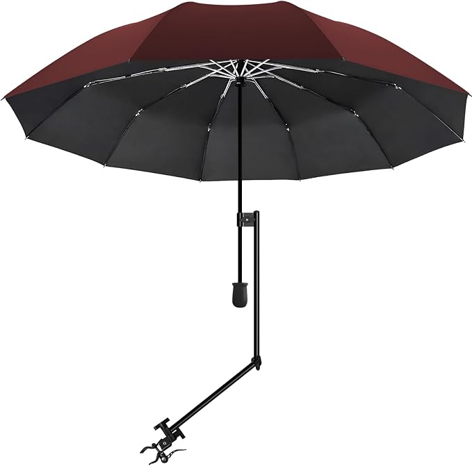 UPF 50+ Beach Umbrella with Adjustable Universal Clamp