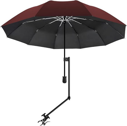 UPF 50+ Beach Umbrella with Adjustable Universal Clamp