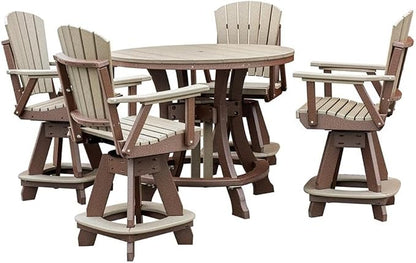 OS Home and Office CR130WWTB-K Five Piece Round Counter Height Dining Set