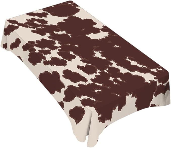 TKS MITLAN Cow or Horse Tablecloth 60x84 Inch Rectangular Brown Spots Animal Skin Cow Horse Print Oblong Table Cloth Kitchen Table Decorations for Home Dinner Party