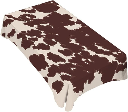 TKS MITLAN Cow or Horse Tablecloth 60x84 Inch Rectangular Brown Spots Animal Skin Cow Horse Print Oblong Table Cloth Kitchen Table Decorations for Home Dinner Party