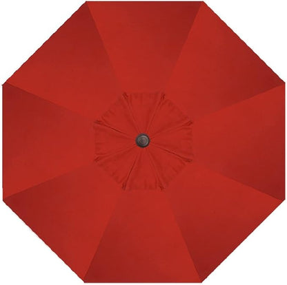 Treasure Garden Deluxe Crank-Tilt 9-FT Octagon Market Umbrella - Outdoor Patio, Deck, Pool, Backyard Stand Alone Umbrella - Heavy Duty w/Bronze Frame & Obravia Fabric (Red)
