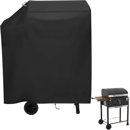 Grill Cover for Royal-Gourme-t CD1824M 24-Inch Charcoal Grill, Outdoor Waterproof Cover for BBQ Smoker Griddle with Side Table, Covers for 24 Inch Charcoal Expert Grills- 42x25x40 in