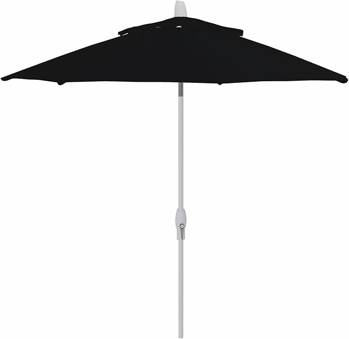 Treasure Garden 9ft Patio Umbrella – Outdoor Furniture Market Umbrella – Deluxe Auto-Tilt – White Aluminum Frame (O’bravia, Black)