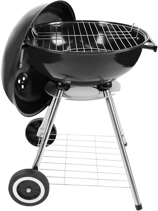 18 Inch Kettle Grill, Portable Charcoal Grill with Enamel Lid & Ash Catcher for Outdoor Camping and Small Patio Backyard