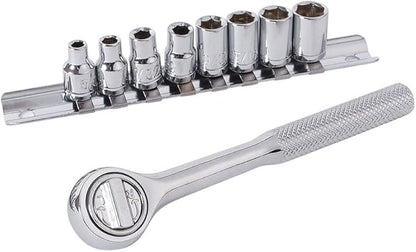 Amazon Basics 65 Piece Home Repair Tool Kit Set With Carrying Bag, Hand Tools, Socket Set, SAE and Metric, Silver, Black