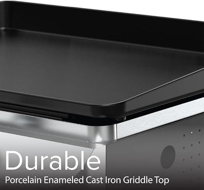 Nexgrill 2-Burner Propane Gas Tabletop Griddle, 19,000 BTUs, 323 SQ In, Stainless Steel Control Panel, Small Portable Propane Griddle for Outdoor Cooking, Camping, BBQs, and More - 820-0061