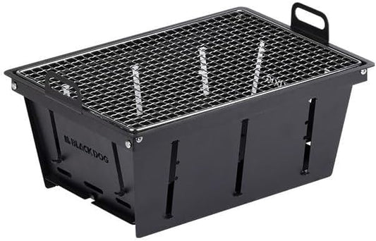Blackdog Camping Charcoal Grill for IGT Table, Foldable Barbecue Grill, Portable Yakitori Grill for Outdoor Car Camping Cooking Tailgating