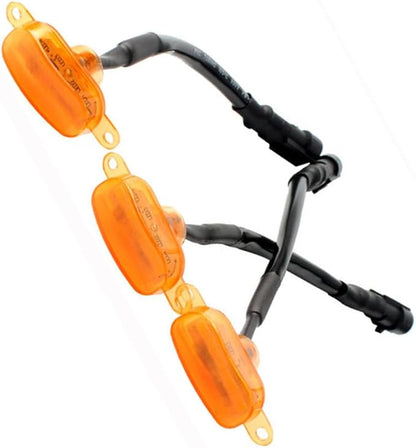 Amber LED Grille Light Kit with Wiring Harness Compatible with Ford F-150 Aftermarket Grilles 2004-2019, Amber Lens Amber Lights