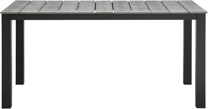 Modway Junction 5 Piece Outdoor Patio Dining Set, 81.8" x 109" x 32", Brown White