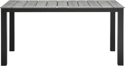 Modway Junction 5 Piece Outdoor Patio Dining Set, 81.8" x 109" x 32", Brown White