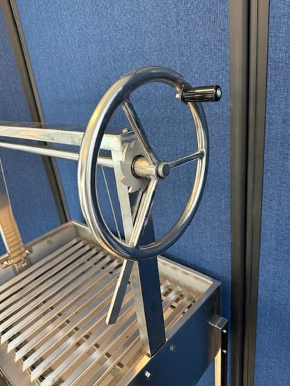 Santa Maria Grill Built in BBQ Cooking Grill -Argentine Barbecue V grate adjustable height- Stand alone cart 28&1/2 inch by 22 inch
