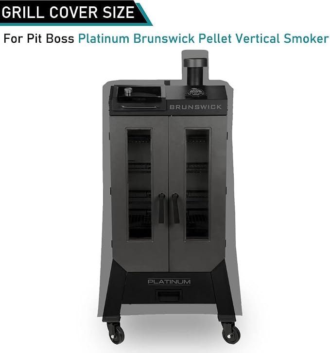 ZJYWSCH Grill Cover for Pit Boss Platinum Brunswick Wood Pellet Vertical Smoker 600D Heavy Duty Weather Resistant Pit Boss Brunswick Vertical Smoker Cover Waterproof