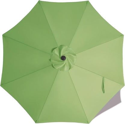 ABCCANOPY 9ft Outdoor Umbrella Replacement Top Suit 8 Ribs (Grass Green) | 1 Year No Fading,Blocks 95% Harmful Rays,Double-Stitch Seams, Easy Install & Storage,Canopy Only,Ideal for Patio, Garden