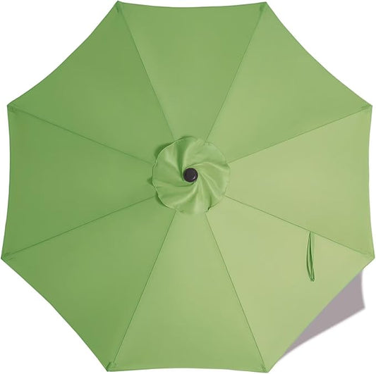 ABCCANOPY 9ft Outdoor Umbrella Replacement Top Suit 8 Ribs (Grass Green) | 1 Year No Fading,Blocks 95% Harmful Rays,Double-Stitch Seams, Easy Install & Storage,Canopy Only,Ideal for Patio, Garden