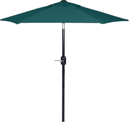 6 Ft Outdoor Patio Umbrella, Easy Open/Close Crank and Push Button Tilt Adjustment - Dark Teal Market Umbrellas