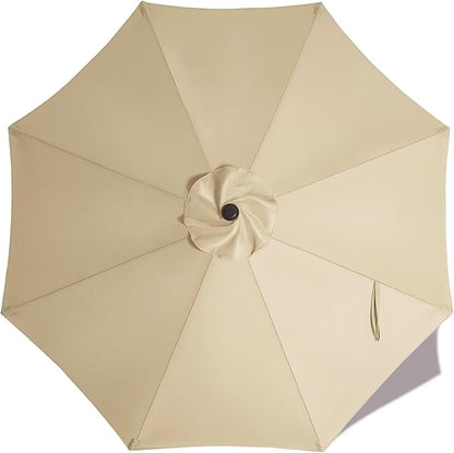 ABCCANOPY 9ft Outdoor Umbrella Replacement Top Suit 8 Ribs (Beige)