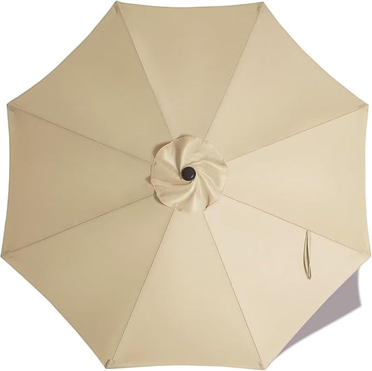 ABCCANOPY 9ft Outdoor Umbrella Replacement Top Suit 8 Ribs (Beige)