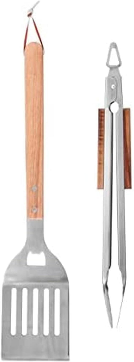 Farberware BBQ Wood Tools, Set of 2, Wood and Stainless Steel