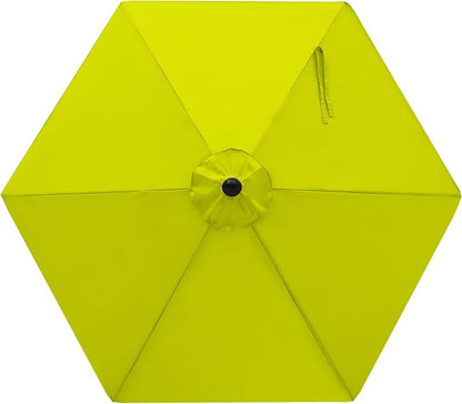 MASTERCANOPY Patio Umbrella 7.5 ft Replacement Canopy for 6 Ribs-Lemon green Canopy Only