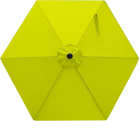 MASTERCANOPY Patio Umbrella 7.5 ft Replacement Canopy for 6 Ribs-Lemon green Canopy Only