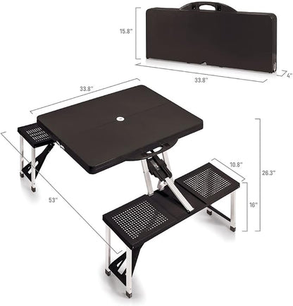 Picnic TIME NFL Football Field Folding Picnic Table, Camping Table, Outdoor Table with Umbrella Hole
