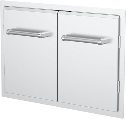 SPIRE 33" Built-in Double Access Door, Stainless Steel, Heavy-Duty Handles, Universal Mount, Perfect for Outdoor Kitchens & Islands, BBQ, Outdoor Grilling, Backyards, 780-0018B