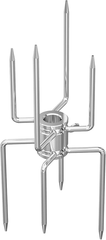 onlyfire Double Sided 4 Pronged Rotisserie Fork for Most Grills, Fits 5/16" Square Rotisserie Spit Rods, 1 PCS
