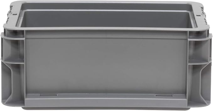 Buckhorn SW120705F101000 Plastic Straight Wall Storage Container Tote, (12-Inch x 7-Inch x 5-Inch), Light Gray