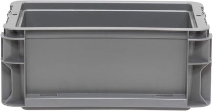 Buckhorn SW120705F101000 Plastic Straight Wall Storage Container Tote, (12-Inch x 7-Inch x 5-Inch), Light Gray