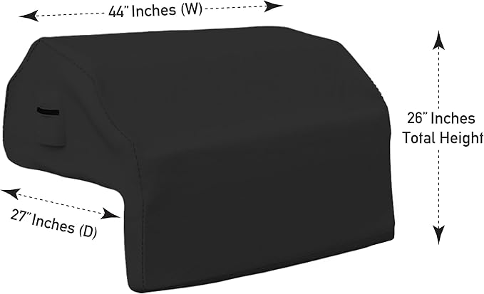 Covers & All Built-in Grill Cover for Outdoor Grill – Heavy Duty 18 oz Waterproof Built-in BBQ Grill Cover, PVC-Coated Polyester with Elastic Hem for Snug Fit (57 x 27 x 26 inches, Black)
