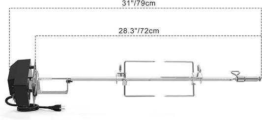 onlyfire 6014 Stainless Steel Rotisserie Kit for Weber 7614 Spirit 200/300 Series Grill, DO NOT FIT Spirit Series Grills Manufactured Since 2025