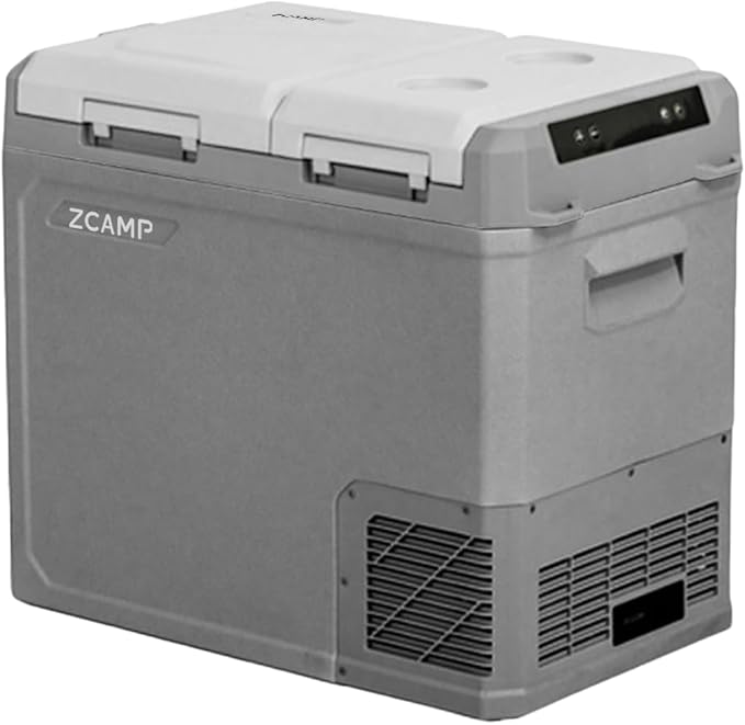 GES55 Portable Freezer,Dual Zone 12 Volt Car Refrigerator,43QT(41L) 12v cooler Fast Cooling Fridge, with 12/24V DC 100-240V AC for Camping, Outdoor, Travel, RV, Truck