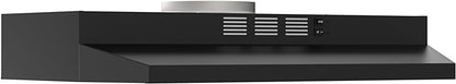 FIREGAS Black Range Hood 30 inch Under Cabinet, Ducted/Ductless Convertible Kitchen Hood, Stainless Steel Stove Vent Hood with 2 Speed Exhaust Fan, Rocker Button Control, 300 CFM Powerful Suction
