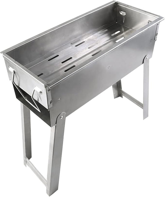 Charcoal Grill Portable BBQ Grill with Legs, Grill Folding Barbecue Grill Charcoal Shish Kebab Grill Stainless Steel Camping Grill for Outdoor Picnic, Patio, Backyard & Camping