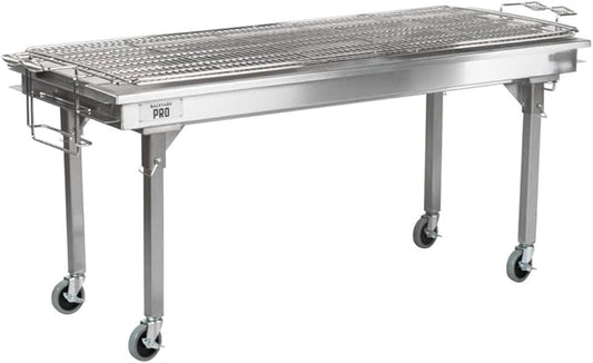 Backyard Pro CHAR60SS 60" Stainless Steel Charcoal Grill with Removable Legs and Cover